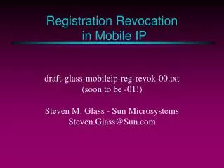 Registration Revocation in Mobile IP