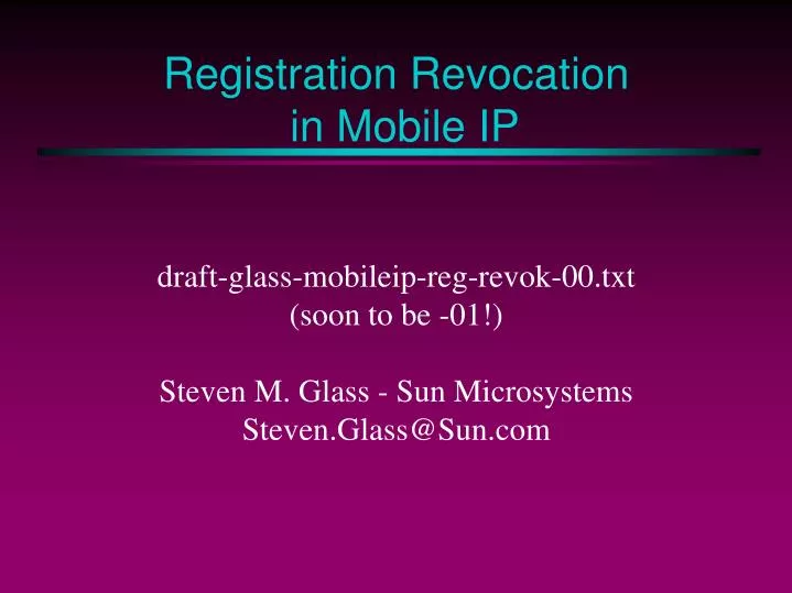 registration revocation in mobile ip