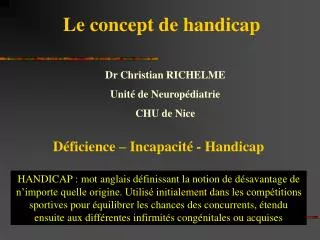 le concept de handicap