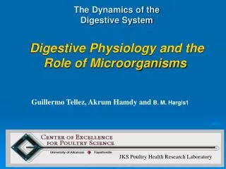 The Dynamics of the Digestive System Digestive Physiology and the Role of Microorganisms