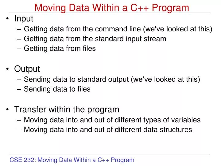moving data within a c program
