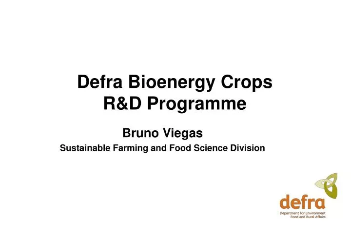 defra bioenergy crops r d programme