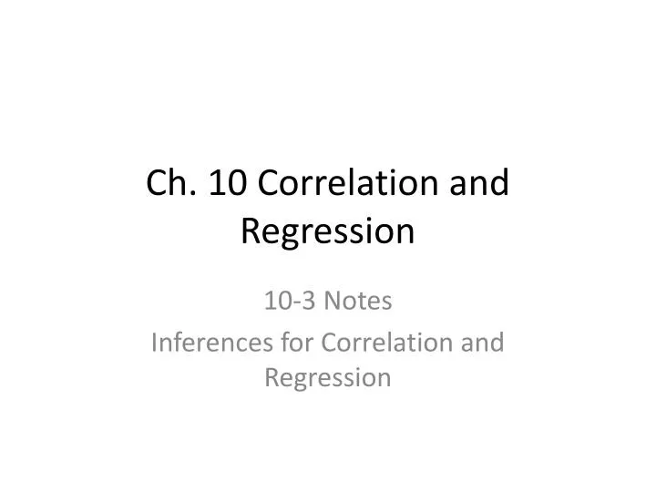 ch 10 correlation and regression