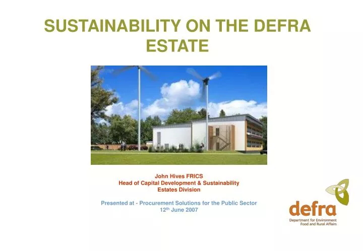 sustainability on the defra estate