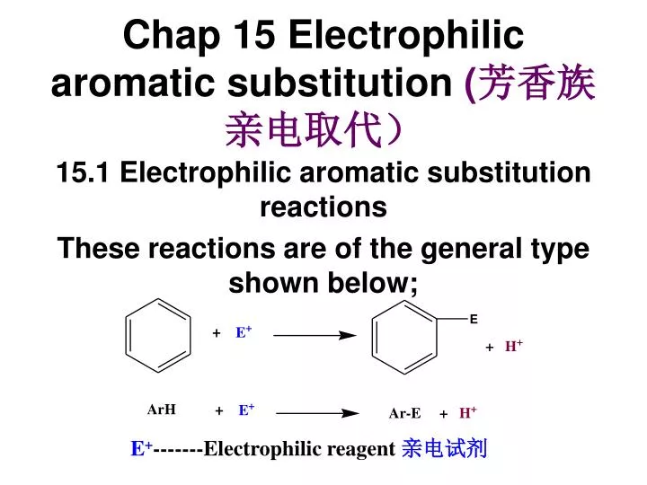 chap 15 electrophilic aromatic substitution