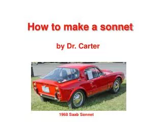 How to make a sonnet