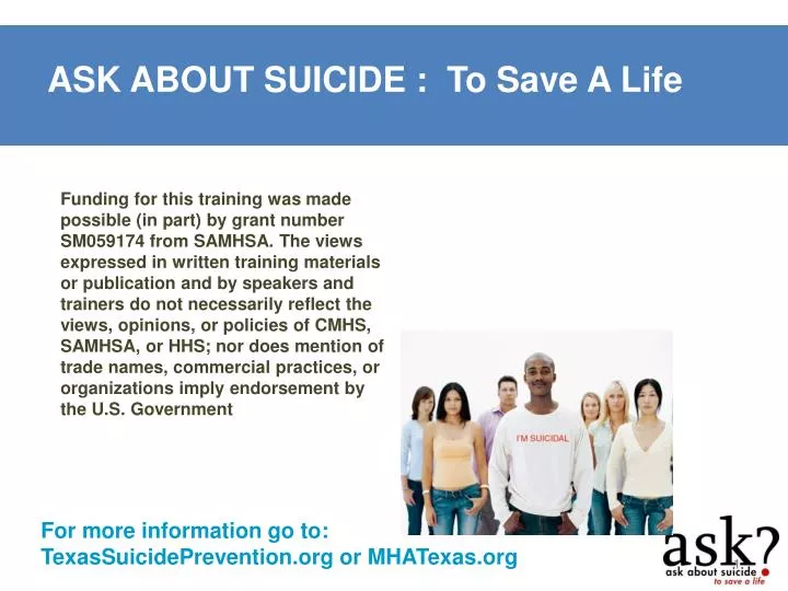 ask about suicide to save a life
