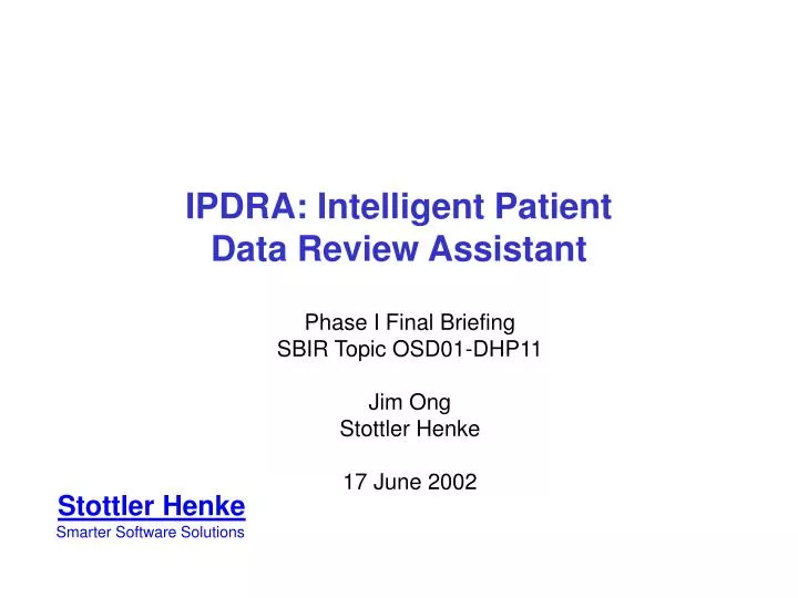 ipdra intelligent patient data review assistant