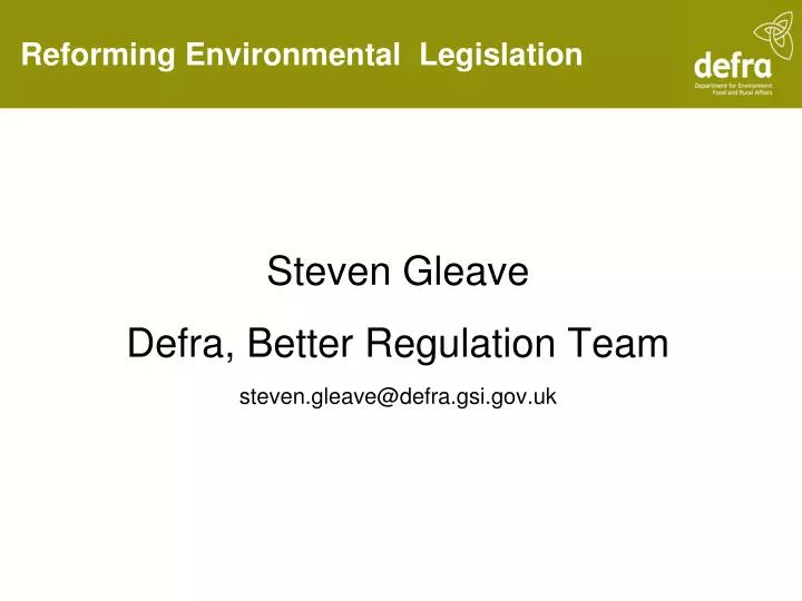 reforming environmental legislation