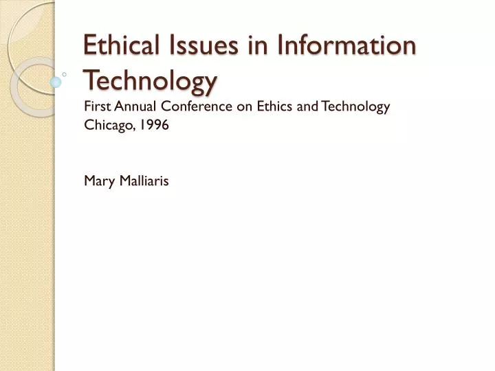 ethical issues in information technology