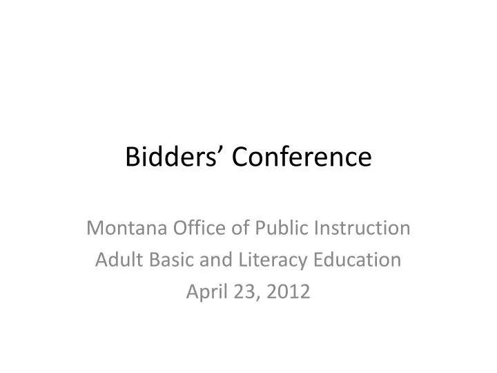 bidders conference