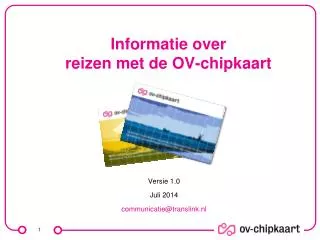 informatie over reizen met de ov chipkaart