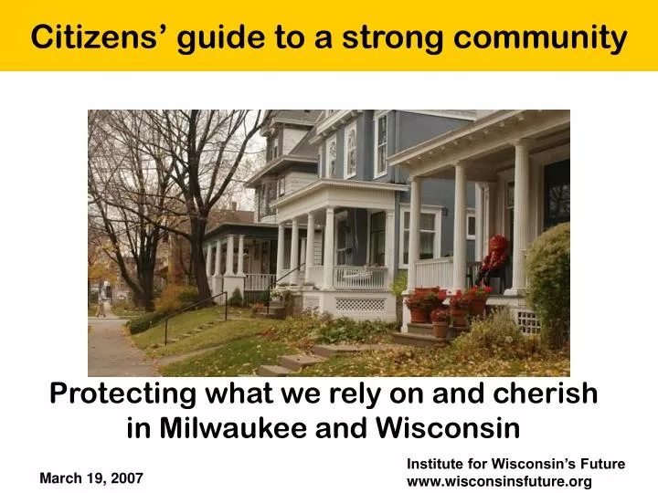 citizens guide to a strong community