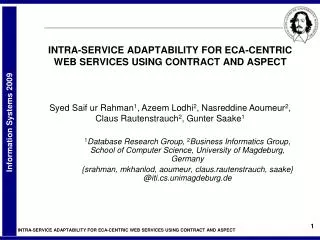 INTRA-SERVICE ADAPTABILITY FOR ECA-CENTRIC WEB SERVICES USING CONTRACT AND ASPECT