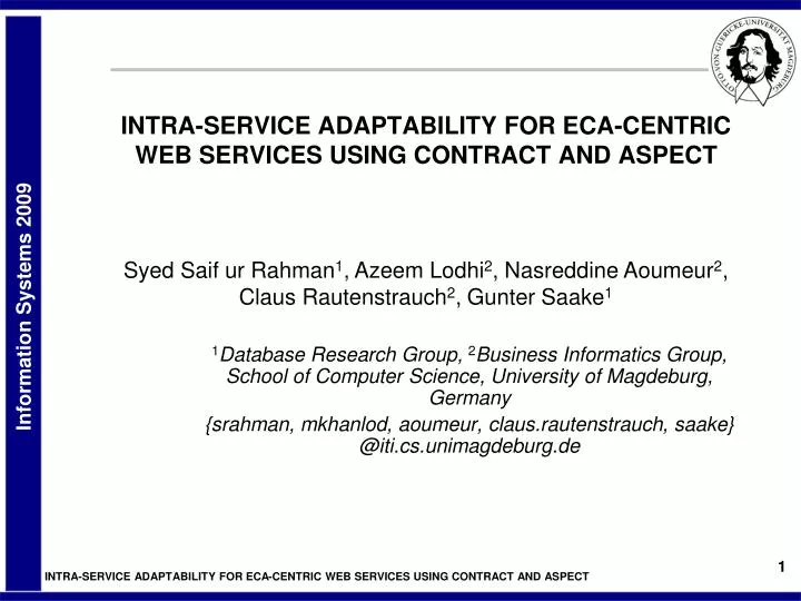 intra service adaptability for eca centric web services using contract and aspect