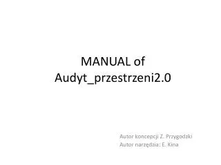 manual of audyt przestrzeni2 0