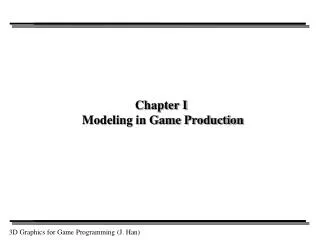 Chapter I Modeling in Game Production