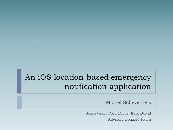 an ios location based emergency notification application