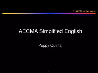 AECMA Simplified English Poppy Quintal
