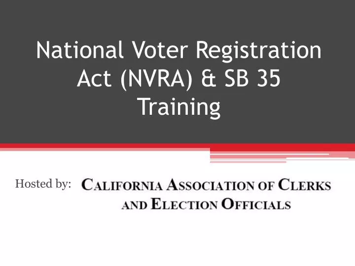 national voter registration act nvra sb 35 training
