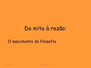 o nascimento da filosofia