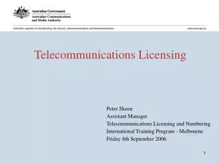 Telecommunications Licensing