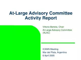 At-Large Advisory Committee Activity Report