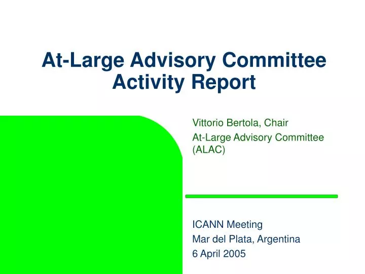 at large advisory committee activity report