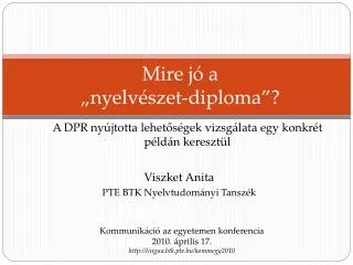 mire j a nyelv szet diploma
