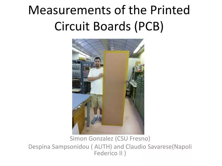 measurements of the printed circuit boards pcb