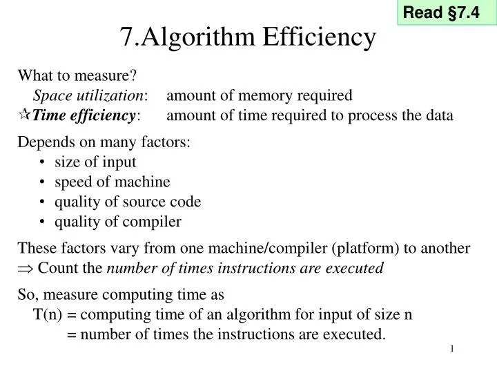 7 algorithm efficiency