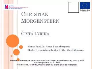 christian morgenstern ist lyrika