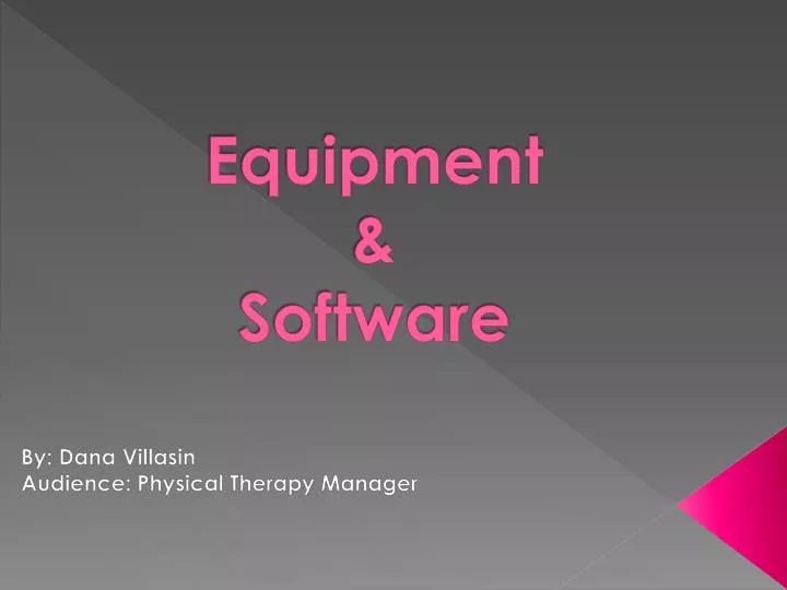 equipment software