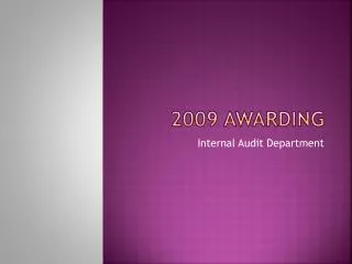 2009 awarding