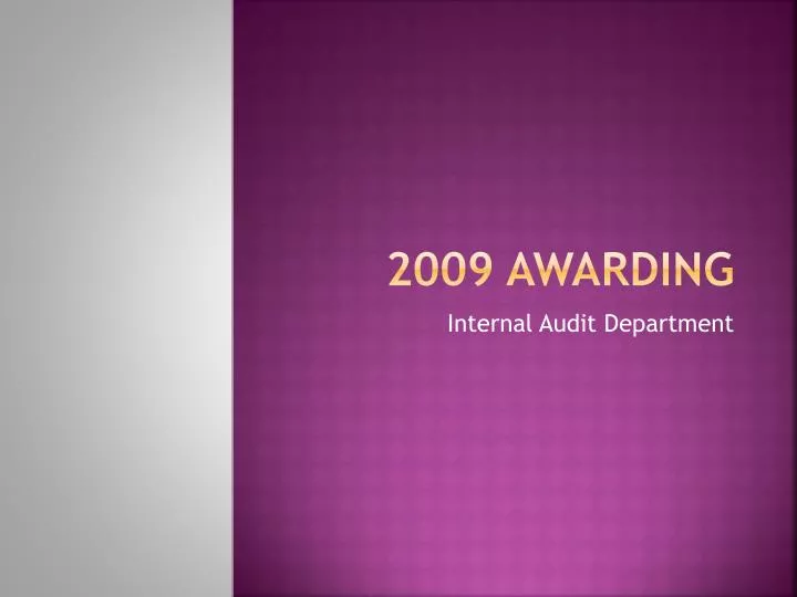 2009 awarding