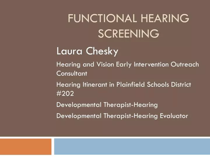 functional hearing screening