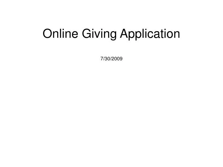 online giving application 7 30 2009