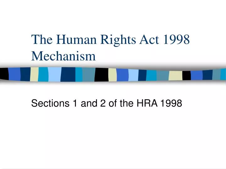 the human rights act 1998 mechanism