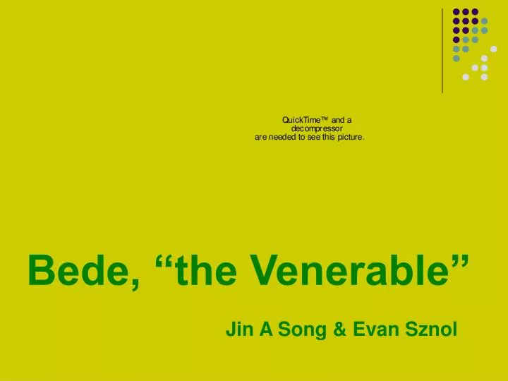 bede the venerable jin a song evan sznol