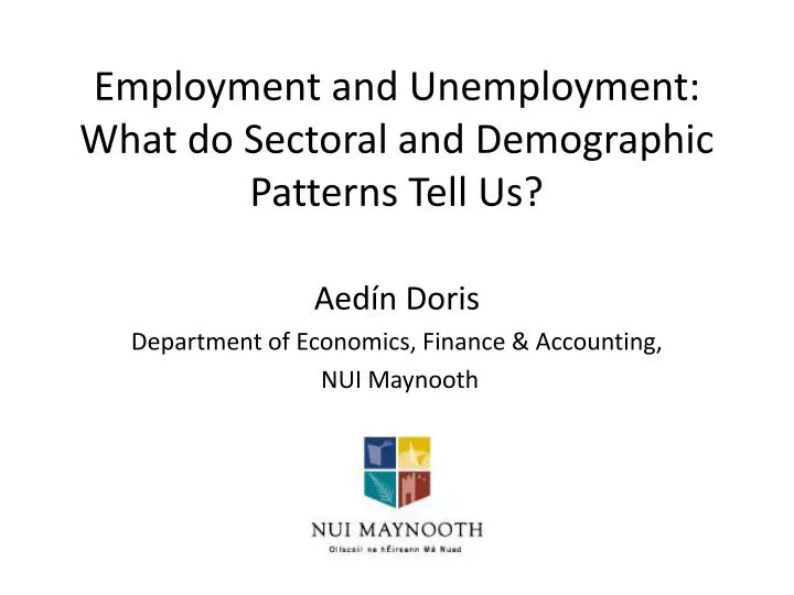 employment and unemployment what do sectoral and demographic patterns tell us