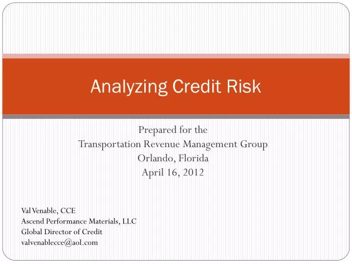 analyzing credit risk