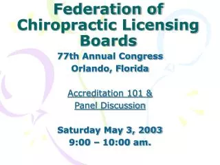 Federation of Chiropractic Licensing Boards