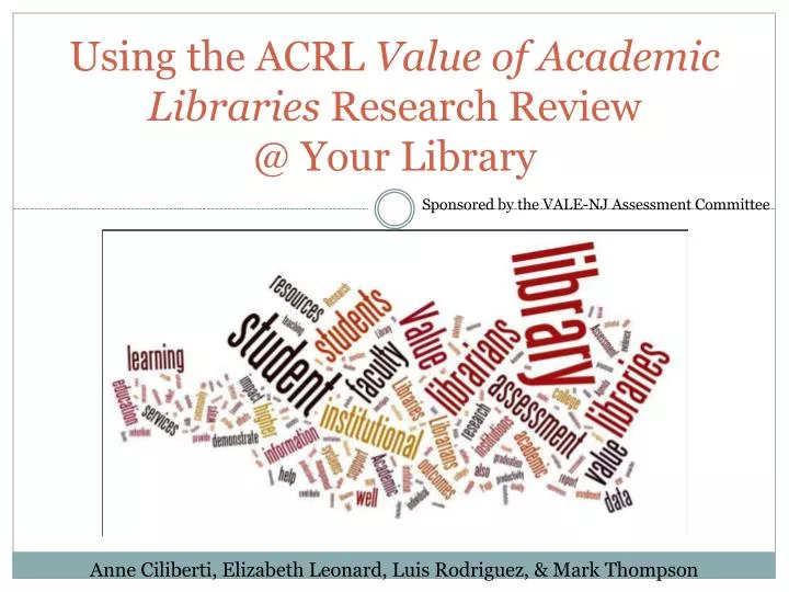 using the acrl value of academic libraries research review @ your library