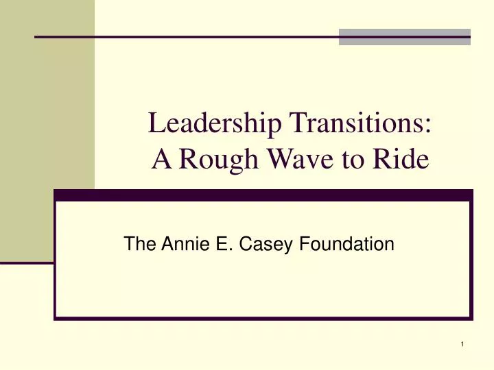 leadership transitions a rough wave to ride
