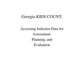 Georgia KIDS COUNT: