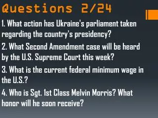 CNN Student News Questions 2/24