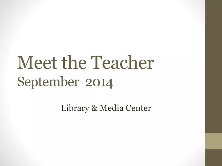 meet the teacher september 2014