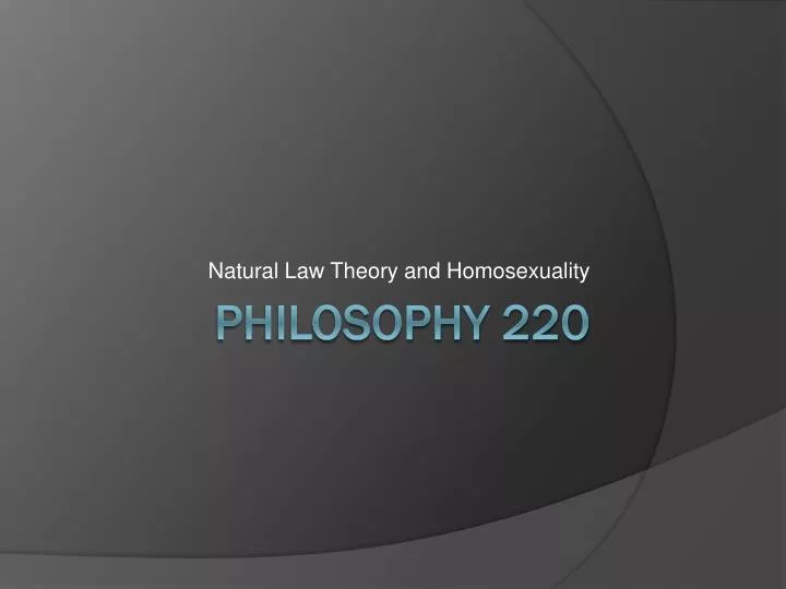 natural law theory and homosexuality