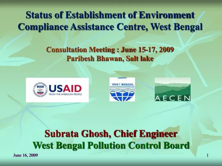 status of establishment of environment compliance assistance centre west bengal