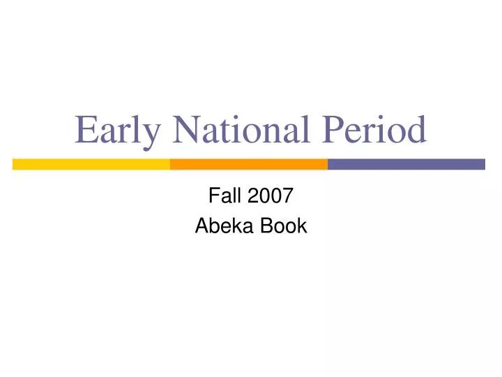 early national period